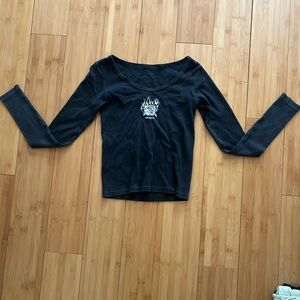 Brandy Melville Black Long Sleeve Tee - LA Graphic